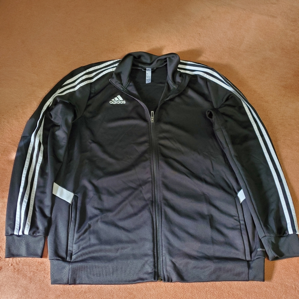 Mens Adidas XL Jacket Zip Up 3-Stripes Track Jacket Essentials Warm Up